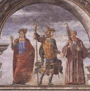 Sandro Botticelli Domenico Ghirlandaio and Assistants,The Roman heroes Decius Mure,Scipio and Cicero Sweden oil painting artist